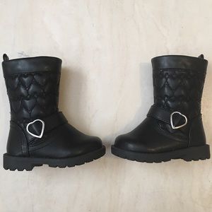Toddler kids black boots